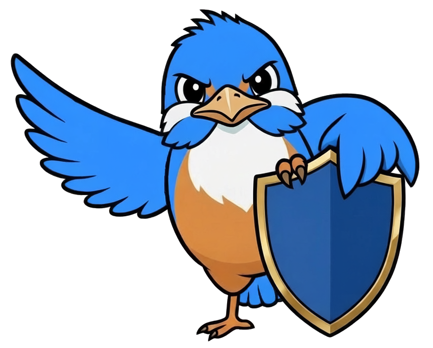 Zealie the kingfisher protecting your data with a shield
